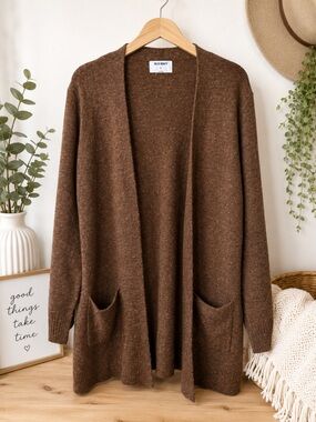 Old Navy Brown Open-Front Pocket Cardigan